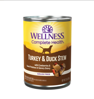 Wellness Grain Free Natural Turkey and Duck Stew with Sweet Potato and Cranberries Wet Canned Dog Food