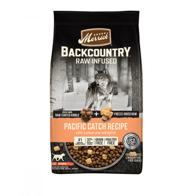 Merrick Backcountry Grain Free Dry Adult Dog Food, Kibble With Freeze Dried Raw Pieces, Pacific Catch With Salmon