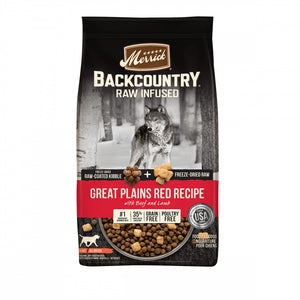 Merrick Backcountry Grain Free Dry Adult Dog Food Kibble With Freeze Dried Raw Pieces, Great Plains Red Recipe