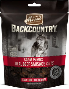 Merrick Backcountry Great Plains Grain Free Real Beef Sausage Cuts Dog Treats
