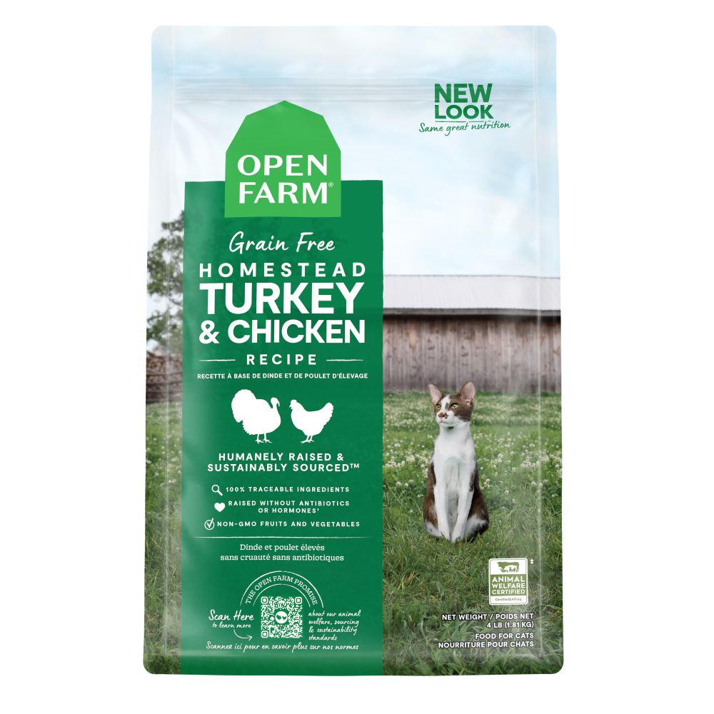 Open Farm Grain Free Homestead Turkey and Chicken Recipe Dry Cat Food