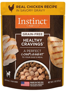 Instinct Healthy Cravings Grain Free Tender Chicken Recipe Meal Topper Pouches for Dogs